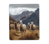 Tapis de souris de jeu avec base en caoutchouc antidérapant avec bords cousus lamas dans les Andes pour souris sans fil, ordinateur portable, bureau à domicile