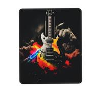 Tapis de souris de jeu avec base en caoutchouc antidérapant avec bords cousus musique rock pour souris sans fil, ordinateur portable, bureau à domicile