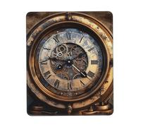 Tapis de souris de jeu avec base en caoutchouc antidérapant avec bords cousus Steampunk Horloge Tapis de souris pour souris sans fil, ordinateur portable, bureau à domicile