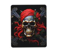 Tapis de souris de jeu avec base en caoutchouc antidérapant pour souris sans fil, lavable, motif tête de mort de pirate, tapis de souris pour ordinateur, ordinateur portable, bureau à domicile
