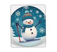Tapis de souris de jeu avec base en caoutchouc antidérapant, tapis de souris ultra lisse, confortable, lavable, joli tapis de souris de Noël, ski, bonhomme de neige, tapis de poignet pour bureau