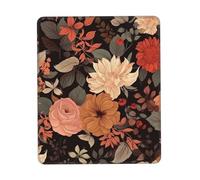 Tapis de souris de jeu avec base en caoutchouc antidérapant, tapis de souris ultra lisse et confortable, lavable, tapis de souris motif floral pour automne, accessoires de bureau, 20,1 x 24,1 cm