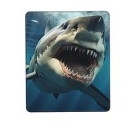 Tapis de souris de jeu avec base en caoutchouc antidérapant, tapis de souris ultra lisse et confortable, lavable, tapis de souris bouche de requin, accessoires de bureau, 21,1 x 26,2 cm