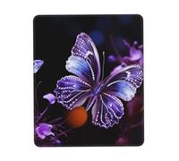 Tapis de souris de jeu avec base en caoutchouc antidérapant, tapis de souris ultra lisse et confortable, lavable, beau tapis de souris papillon violet, tapis de poignet pour accessoires de bureau