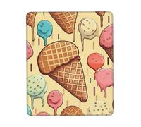 Tapis de souris de jeu avec base en caoutchouc antidérapant, tapis de souris ultra lisse et confortable, lavable, motif crème glacée et gaufré, pour accessoires de bureau, 21,1 x 26,2 cm