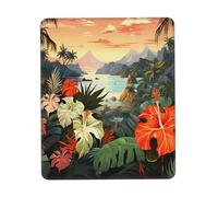 Tapis de souris de jeu avec base en caoutchouc antidérapant, ultra lisse, confortable, lavable, tapis de souris d'été hawaïen, tapis de poignet pour bureau, accessoires de bureau, 21,1 x 26,2 cm