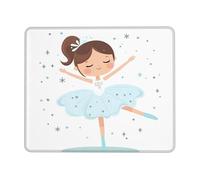 Tapis de souris de jeu avec bords cousus et base en caoutchouc antidérapant pour PC et ordinateur portable Motif danseuse de ballerine 22 x 18 cm