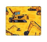 Tapis de souris de jeu avec bords cousus et base en caoutchouc antidérapant pour PC et ordinateur portable Motif pelleteuse de dessin animé 22 x 18 cm