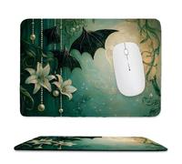 Tapis de Souris de Jeu avec Chauve souris 24 x 20 cm, Rectangle Tapis de Clavier Antidérapant avec Bords Cousus pour la Maison et Le Bureau, Lavable en Machine, Déco Bureau, Gifts for Men n-55