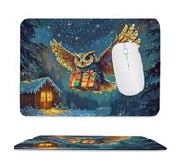 Tapis de Souris de Jeu avec Ciel étoilé Owl 40 x 30 cm, Rectangle Tapis de Clavier Antidérapant avec Bords Cousus pour la Maison et Le Bureau, Lavable en Machine, Déco Bureau, Gifts for Men n-554