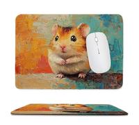 Tapis de Souris de Jeu avec Cobaye Animale 30 x 25 cm, Rectangle Tapis de Clavier Antidérapant avec Bords Cousus pour la Maison et Le Bureau, Lavable en Machine, Déco Bureau, Gifts for Men n-185