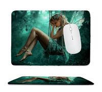 Tapis de Souris de Jeu avec Elfes de la nuit 24 x 20 cm, Rectangle Tapis de Clavier Antidérapant avec Bords Cousus pour la Maison et Le Bureau, Lavable en Machine, Déco Bureau, Gifts for Men n-19