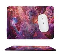 Tapis de Souris de Jeu avec Fée Elfique 34 x 28 cm, Rectangle Tapis de Clavier Antidérapant avec Bords Cousus pour la Maison et Le Bureau, Lavable en Machine, Déco Bureau, Gifts for Men n-432