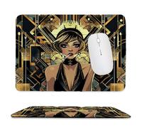 Tapis de Souris de Jeu avec Femme abstraite 30 x 25 cm, Rectangle Tapis de Clavier Antidérapant avec Bords Cousus pour la Maison et Le Bureau, Lavable en Machine, Déco Bureau, Gifts for Men n-105
