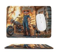 Tapis de Souris de Jeu avec Fille de locomotive 24 x 20 cm, Rectangle Tapis de Clavier Antidérapant avec Bords Cousus pour la Maison et Le Bureau, Lavable en Machine, Déco Bureau, Gifts for Men n-413