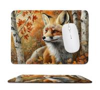 Tapis de Souris de Jeu avec La forêt des renards 40 x 30 cm, Rectangle Tapis de Clavier Antidérapant avec Bords Cousus pour la Maison et Le Bureau, Lavable en Machine, Déco Bureau, Gifts for Men n-303