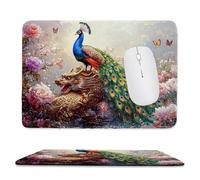 Tapis de Souris de Jeu avec Le Dragon Paon 24 x 20 cm, Rectangle Tapis de Clavier Antidérapant avec Bords Cousus pour la Maison et Le Bureau, Lavable en Machine, Déco Bureau, Gifts for Men n-480