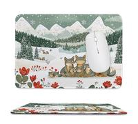 Tapis de Souris de Jeu avec Le loup des neiges 34 x 28 cm, Rectangle Tapis de Clavier Antidérapant avec Bords Cousus pour la Maison et Le Bureau, Lavable en Machine, Déco Bureau, Gifts for Men n-887
