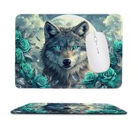 Tapis de Souris de Jeu avec Le loup rose 40 x 30 cm, Rectangle Tapis de Clavier Antidérapant avec Bords Cousus pour la Maison et Le Bureau, Lavable en Machine, Déco Bureau, Gifts for Men n-571