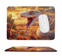 Tapis de Souris de Jeu avec Le serpent de rêve 30 x 25 cm, Rectangle Tapis de Clavier Antidérapant avec Bords Cousus pour la Maison et Le Bureau, Lavable en Machine, Déco Bureau, Gifts for Men n-596