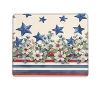 Tapis de souris de jeu avec motif étoile américaine, drapeau des États-Unis, avec bords cousus, base en caoutchouc antidérapant, pour ordinateur portable, 61 x 50,8 cm