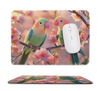 Tapis de Souris de Jeu avec Oiseaux d'amour 24 x 20 cm, Rectangle Tapis de Clavier Antidérapant avec Bords Cousus pour la Maison et Le Bureau, Lavable en Machine, Déco Bureau, Gifts for Men n-11