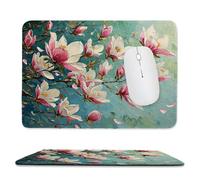 Tapis de Souris de Jeu avec Orchidée jade rose 24 x 20 cm, Rectangle Tapis de Clavier Antidérapant avec Bords Cousus pour la Maison et Le Bureau, Lavable en Machine, Déco Bureau, Gifts for Men n-204