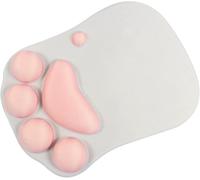 Tapis de souris de jeu avec repose-poignet en gel, coussin repose-poignet en silicone souple motif chat mignon