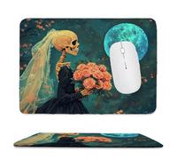 Tapis de Souris de Jeu avec Skull bride 24 x 20 cm, Rectangle Tapis de Clavier Antidérapant avec Bords Cousus pour la Maison et Le Bureau, Lavable en Machine, Déco Bureau, Gifts for Men n-498