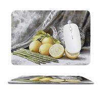 Tapis de Souris de Jeu avec Théière citron 24 x 20 cm, Rectangle Tapis de Clavier Antidérapant avec Bords Cousus pour la Maison et Le Bureau, Lavable en Machine, Déco Bureau, Gifts for Men n-94