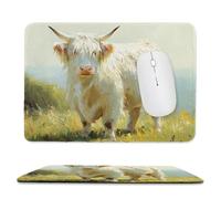 Tapis de Souris de Jeu avec Vaches animales 30 x 25 cm, Rectangle Tapis de Clavier Antidérapant avec Bords Cousus pour la Maison et Le Bureau, Lavable en Machine, Déco Bureau, Gifts for Men n-178