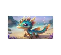 Tapis de Souris de Jeu Baby Beach Dragon 30x60cm sous Main avec Bords Cousus antidérapant imperméable Durable pour la Maison et Le Bureau