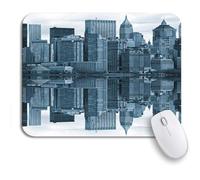 Tapis De Souris De Jeu Bâtiment Bleu Manhattan New York USA Pont Brooklyn Tapis De Souris D'Ordinateur Résistant À Usure Tapis Souris, pour Ordinateur Portable, Ordinateur, 25 x 30cm