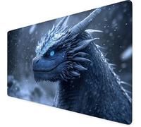 Tapis de Souris de Jeu Bleu Tapis Souris XXL 1000 x 500mm sous Main Bureau Étanch Dragon Mouse Pad avec Base en Caoutchouc antidérapante à Bords Cousus Mousepad Desk Mat pour Bureau Et Maison F1-107