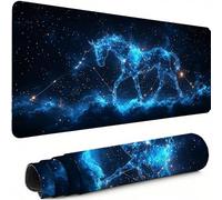 Tapis de Souris de Jeu Bleu Tapis Souris XXL 500 x 250 mm, Cheval sous Main Bureau Bords Cousus Imperméable Antidérapant, pour PC, Ordinateur Portable Améliore la Précision et la Vitesse C-2214