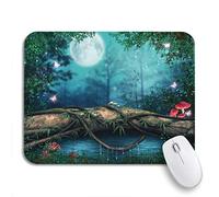 Tapis De Souris De Jeu Bûche d'arbre Verte par Enchanted Pond Blue Tapis De Souris Carré Résistant À Usure Tapis Souris, pour Ordinateur, Ordinateur Portable, 25 x 30cm
