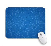 Tapis De Souris De Jeu Carte Topographique Bleue Motif Isolignes Topographie Carte Des Eaux Tapis De Souris Antidérapant Moderne Tapis Souris, Pour Ordinateur Portable, Ordinateur, 25 x 30cm