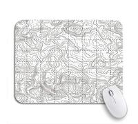 Tapis De Souris De Jeu Carte Topographique Topo Courbes Abstraites Collines Rivières Et Montagnes Bureau Tapis Souris Personnalisé Tapis De Souris D'Ordinateur, pour Ordinateur, 25 x 30cm