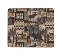 Tapis De Souris De Jeu Chalet Rustique À Wildon Home avec Ours Orignaux Et Cerfs Résistant Tapis Souris Étanche Mouse Pad pour Gaming Accessoires Ordinateur 10X12In