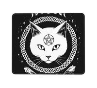 Tapis De Souris De Jeu Chat Lunaire Occulte, Sorcière Païenne Wiccane Sacrée Résistant À Usure avec Bord Cousu Tapis De Souris Antidérapant, pour Maison, Ordinateur, Ordinateur Portable, Jeux, 25