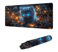 Tapis de Souris de Jeu Chat Tapis Souris XXL 1400 x 600 mm, sous Main Bureau Animal Mouse Pad avec Base en Caoutchouc antidérapante Étanch à Bords Cousus, pour Travail, Jeux, Bureau, Maison H-6200