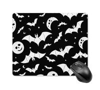 Tapis De Souris De Jeu Chauves-Souris Et Lune Gothiques d'halloween Tapis De Souris Carré Résistant À Usure Tapis Souris, pour Ordinateur, Ordinateur Portable, 25x30cm