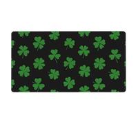 Tapis de souris de jeu compatible avec St Patricks Green Shamrock Clover Leaf Grass Black, grand tapis de souris extensible pour ordinateur de bureau, tapis de souris de bureau complet antidérapant, 1