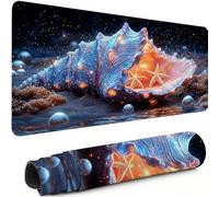 Tapis de Souris de Jeu Conque Tapis Souris XXL 900 x 300 mm, Ciel étoilé sous Main Bureau Bords Cousus Imperméable, pour Travail, PC, Ordinateur Portable Améliore la Précision et la Vitesse C-5304