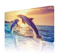 Tapis de Souris de Jeu Dauphin Tapis de Souris XXL 600x300x3mm Tapis Souris Gaming Grand, avec Bords Surpiqués et Base en Caoutchouc AntidéRapant Surface, AméLiore La PréCision et La Vitesse Q38