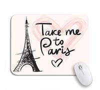 Tapis De Souris De Jeu Dessin De La Tour Eiffel À Paris, Emmène-Moi À La Visite Vintage Tapis De Souris Carré Lavable Tapis Souris, Pour Maison, Ordinateur Portable, 25 x 30cm