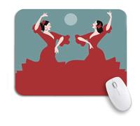 Tapis De Souris De Jeu Deux Danseurs De Flamenco Espagnols Dansant des Sévillanes Danse Typique De La Lune Tapis De Souris Carré Résistant À Usure Tapis Souris, pour Ordinateur, 25 x 30cm