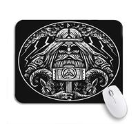 Tapis De Souris De Jeu Dieu Nordique Viking Marteau Et Deux Chèvres De Guerre Tapis De Souris D'Ordinateur Personnalisé Tapis Souris, pour Maison, Jeux, 25 x 30cm