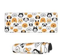 Tapis De Souris De Jeu Doodle Dogs Carlin Corgi Husky Doux Lavable Bureau Tapis Souris, pour Ordinateur Portable, Jeux, Ordinateur, 80x30cm