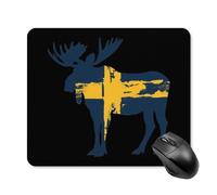 Tapis De Souris De Jeu Drapeau Suédois Et Élan Tapis De Souris Antidérapant Résistant À Usure Tapis De Souris Carré, pour Ordinateur, Ordinateur Portable, 25x30cm